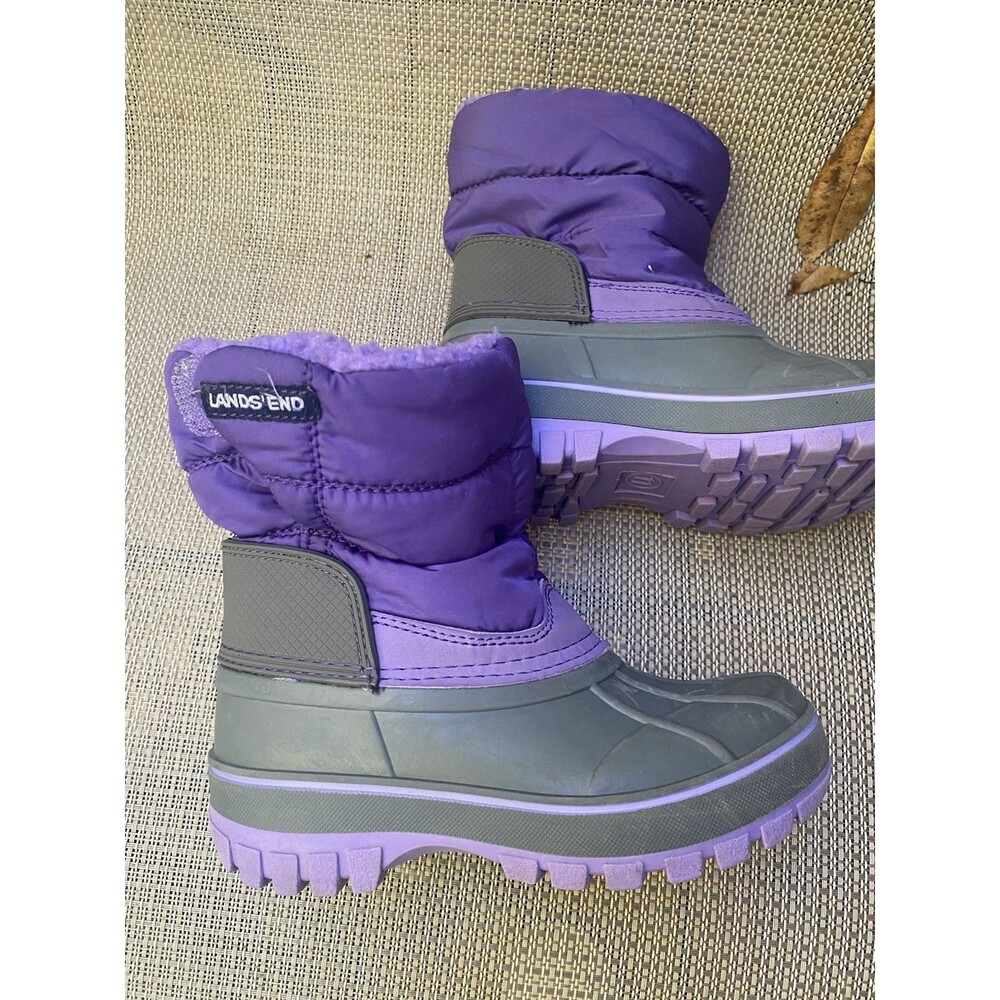 Lands' End Girls Flurry Max Snow Boot Purple 3M Thinsulated. Size 11